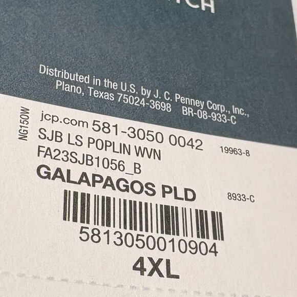 NWT St. John's Bay Stretch Plaid Button-Down Shirt Men's 4XL - Picture 7 of 7